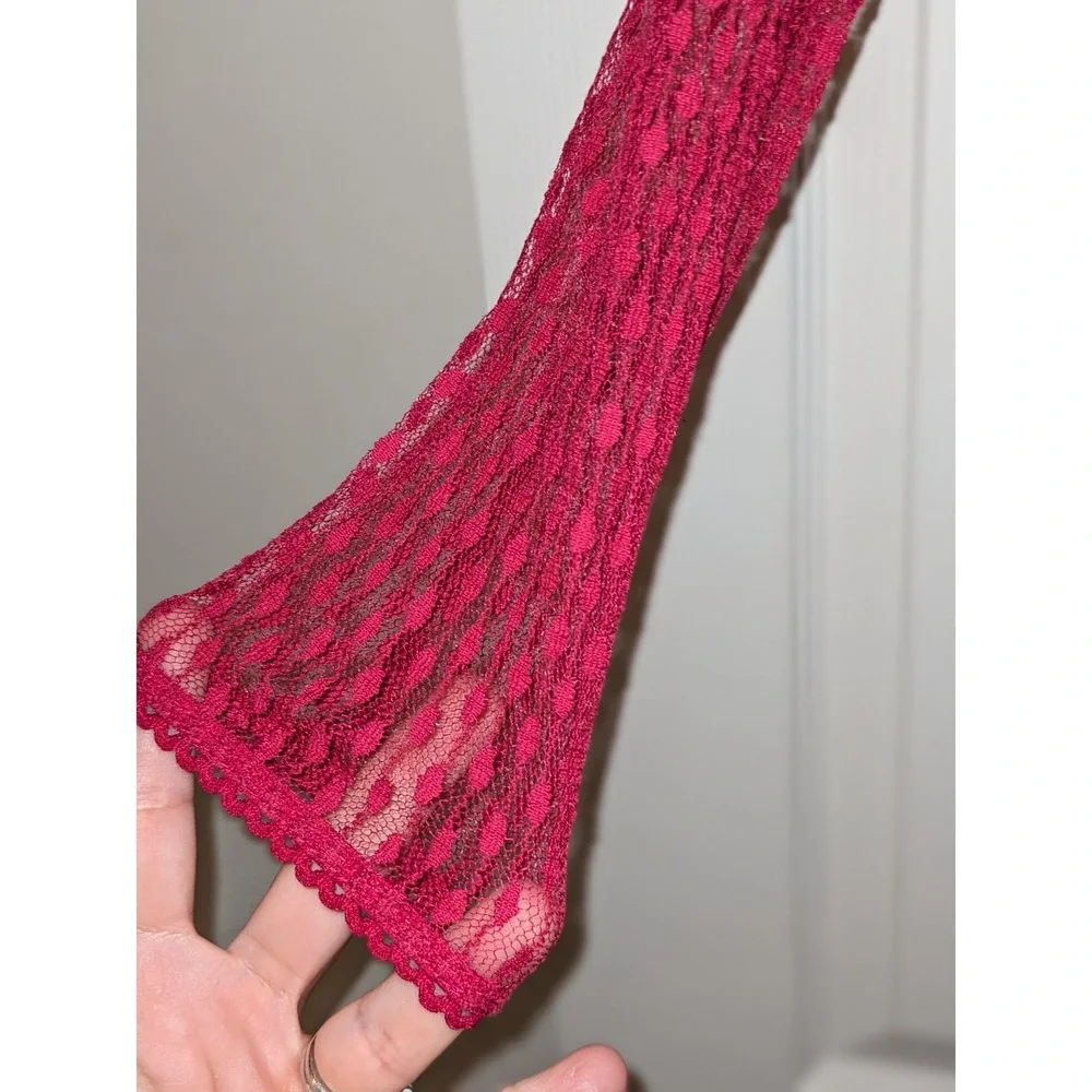 B. Darlin Lace Fit & Flare Juniors Party‎ Dress Burgundy Long Sleeve  Size 5/6